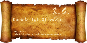 Korbélyi Olivér névjegykártya